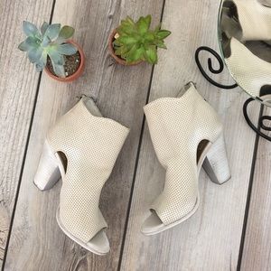 Dolce Vita Leather Open Toe Back Zip Booties